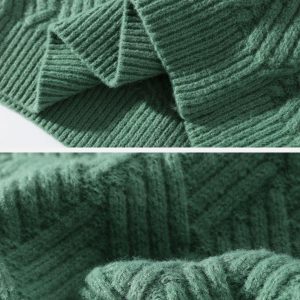 Concert Outfit Solid Color Weave Cozy Sweater