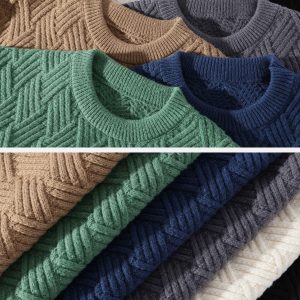 Concert Outfit Solid Color Weave Cozy Sweater