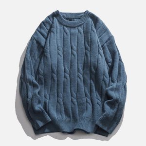 Concert Outfit Solid Color Woven Sweater