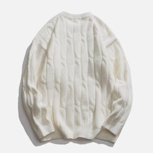 Concert Outfit Solid Color Woven Sweater