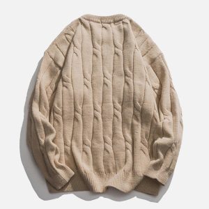 Concert Outfit Solid Color Woven Sweater