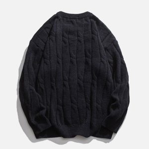 Concert Outfit Solid Color Woven Sweater