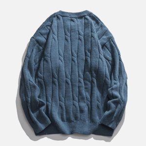 Concert Outfit Solid Color Woven Sweater