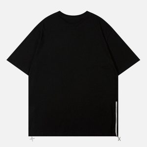 Concert Outfit Solid Color Zipper Star Tee