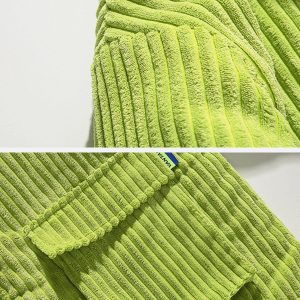 Concert Outfit Solid Corduroy Oversized Pocket Winter Coat