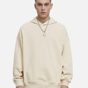 Concert Outfit Solid Cotton Hoodie