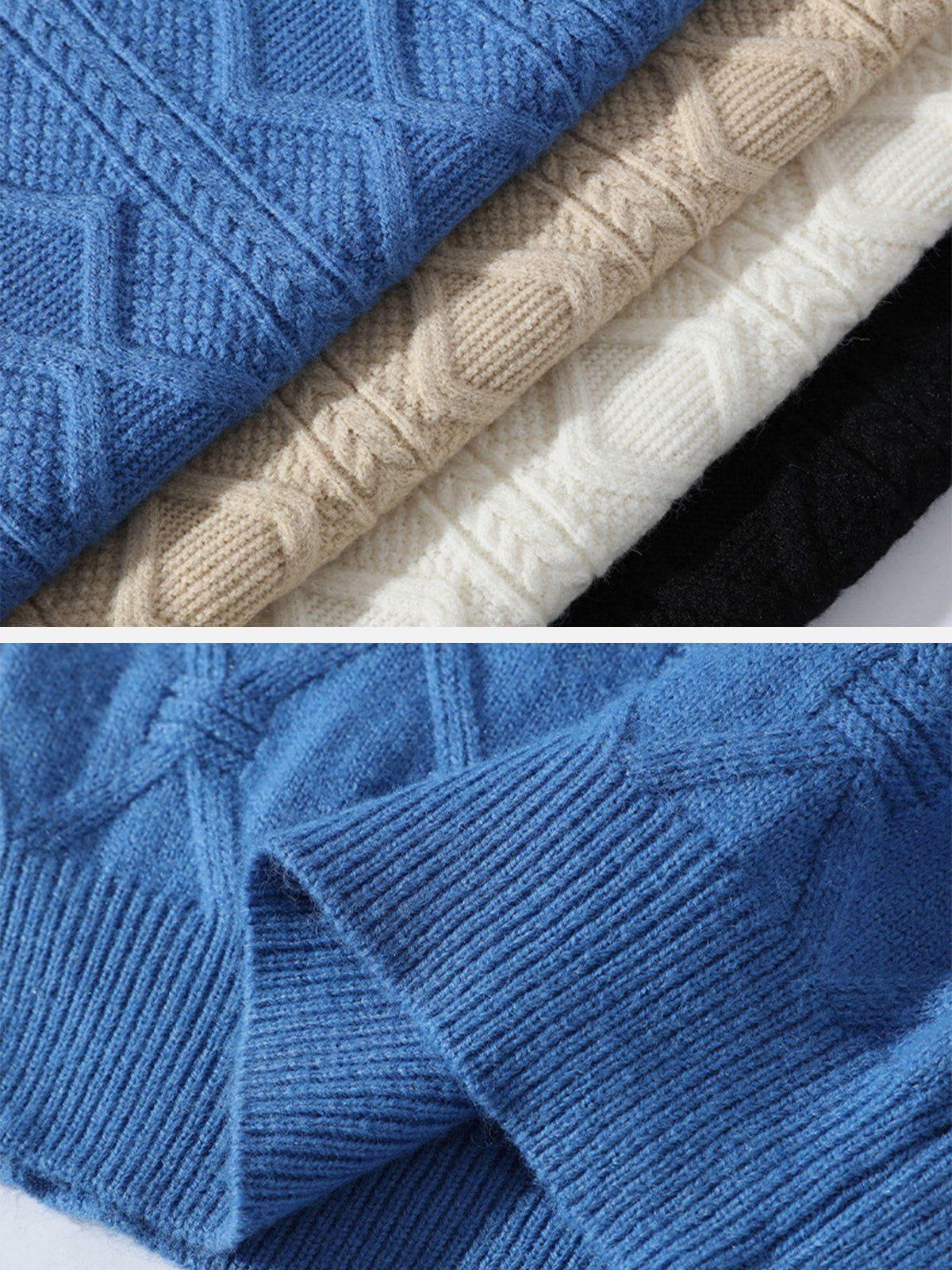 Concert Outfit Solid Ribbed Jacquard Knit Sweater Concert Outfit Solid Ribbed Jacquard Knit Sweater