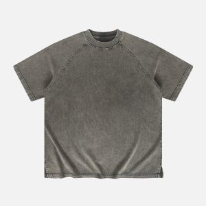 Concert Outfit Solid Washed Essential Cotton Tee