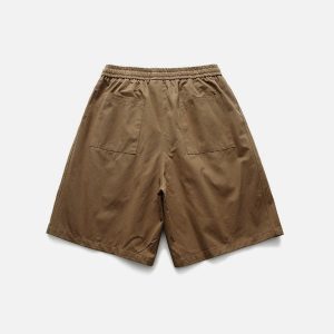 Concert Outfit Solid Zip Up Pocket Shorts