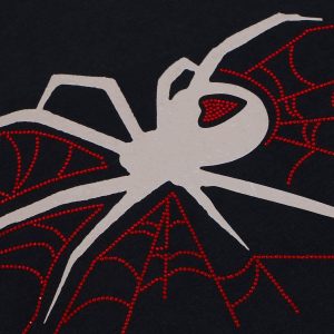 Concert Outfit Spider Hotfix Rhinestones Print Tee