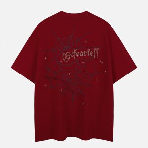Concert Outfit Spider Hotfix Rhinestones Print Tee