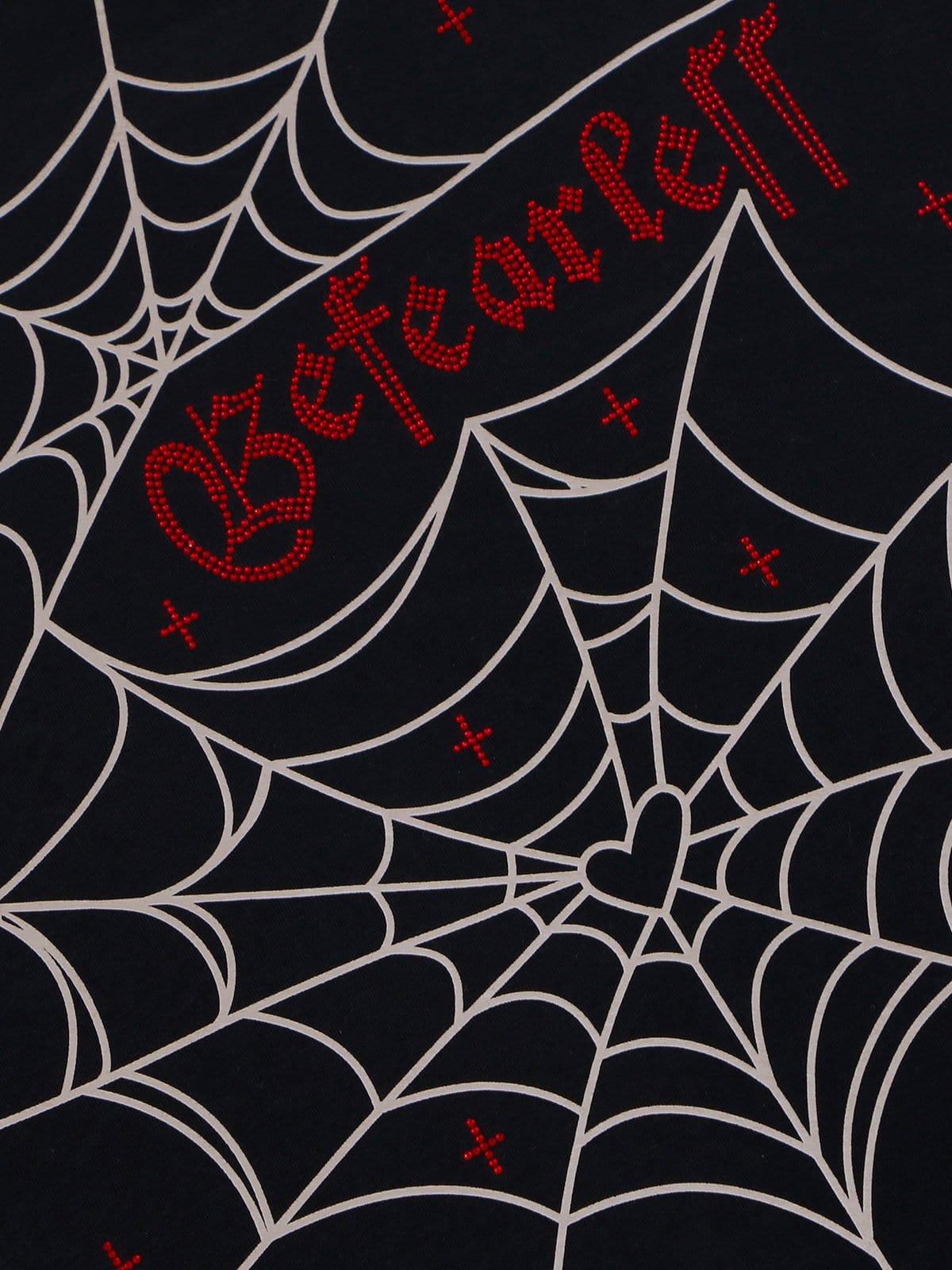 Concert Outfit Spider Hotfix Rhinestones Print Tee Concert Outfit Spider Hotfix Rhinestones Print Tee