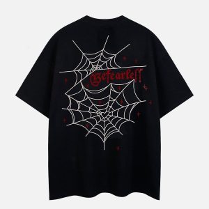 Concert Outfit Spider Hotfix Rhinestones Print Tee