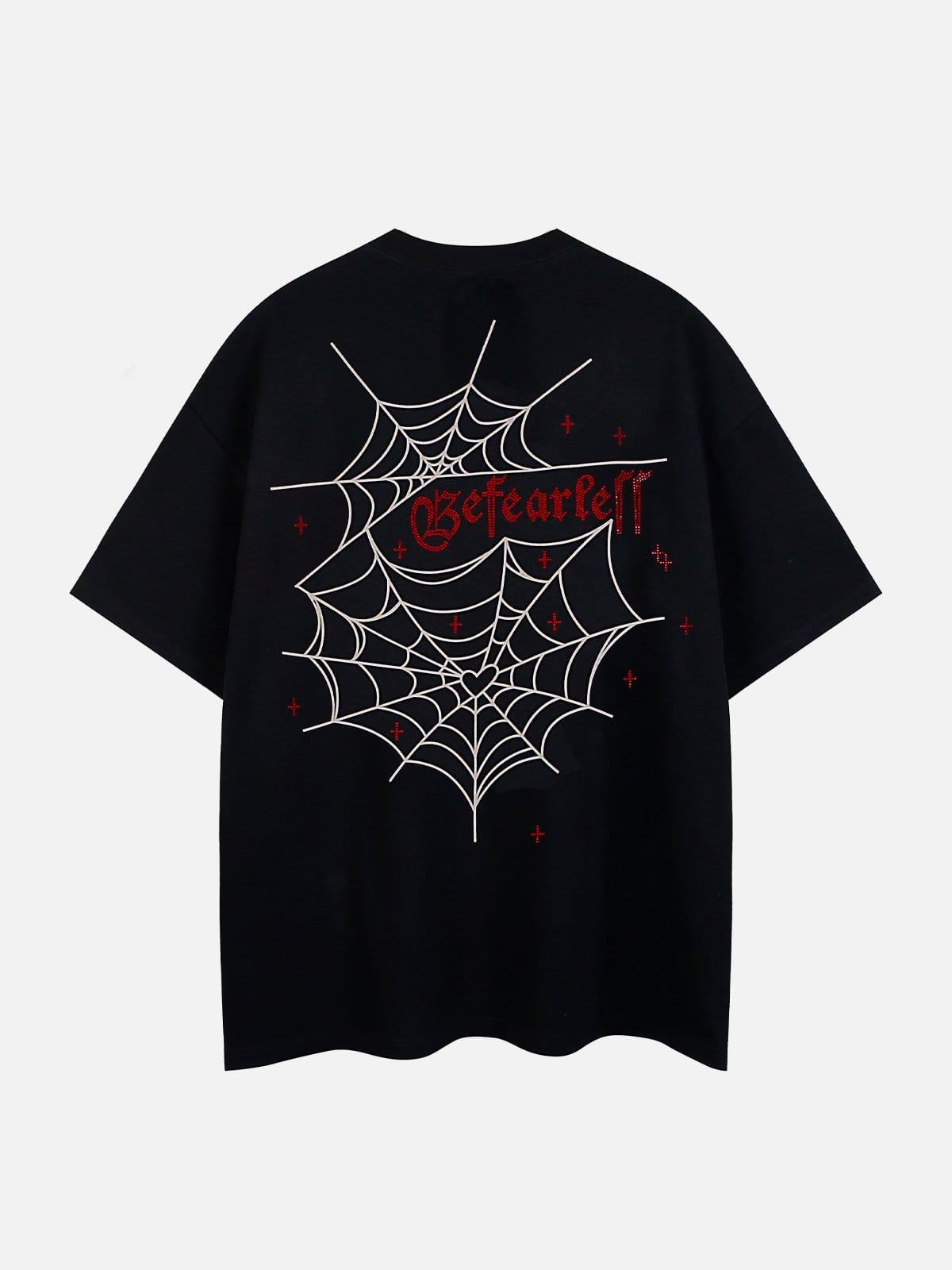 Concert Outfit Spider Hotfix Rhinestones Print Tee Concert Outfit Spider Hotfix Rhinestones Print Tee