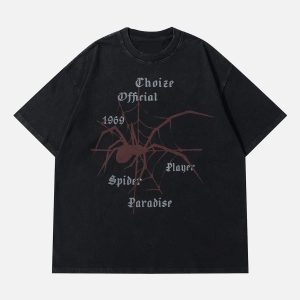 Concert Outfit Spider Print Washed Tee