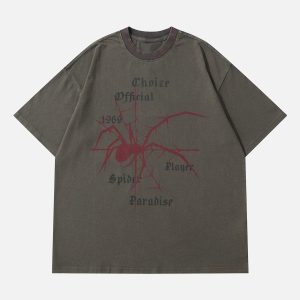 Concert Outfit Spider Print Washed Tee