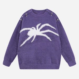 Concert Outfit Spider Warm Loose Sweater