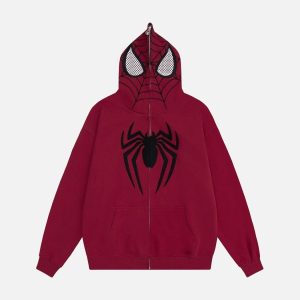 Concert Outfit Spider Web Embroidery Eye Viewable Hoodie