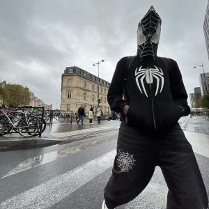 Concert Outfit Spider Web Embroidery Eye Viewable Hoodie