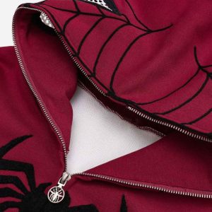Concert Outfit Spider Web Embroidery Eye Viewable Hoodie