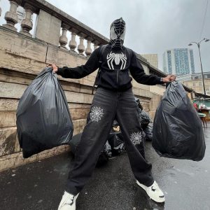 Concert Outfit Spider Web Embroidery Eye Viewable Hoodie