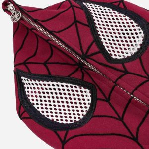 Concert Outfit Spider Web Embroidery Eye Viewable Hoodie