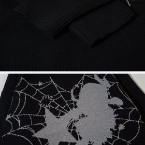 Concert Outfit Spider Web Stars Graphic Sweater