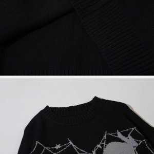 Concert Outfit Spider Web Stars Graphic Sweater