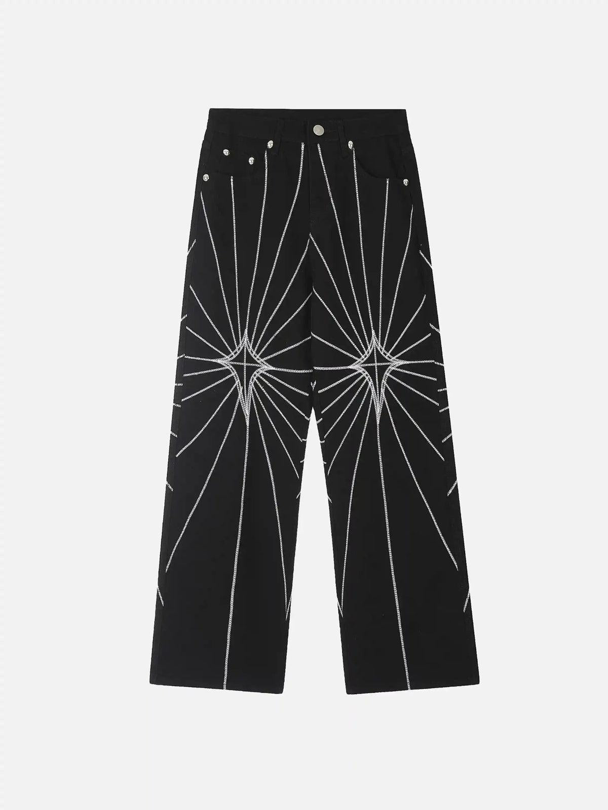 Concert Outfit Spider Web Topstitched Loose Jeans Concert Outfit Spider Web Topstitched Loose Jeans