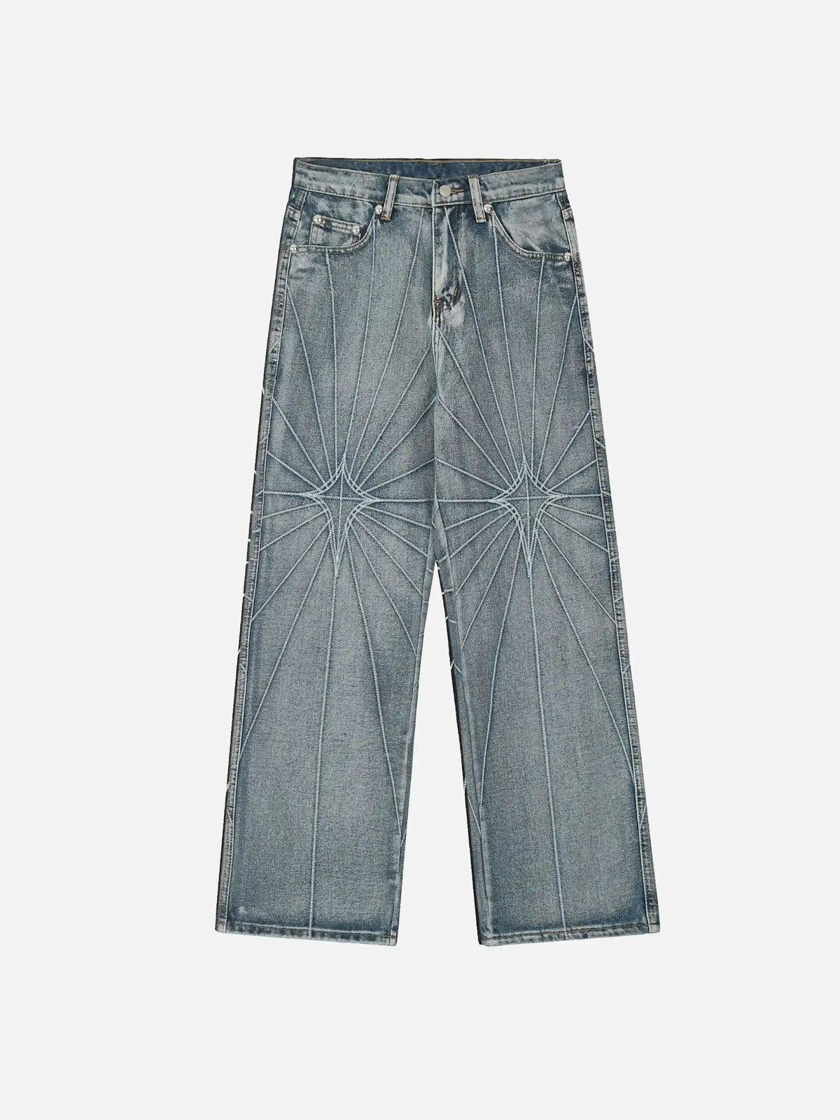 Concert Outfit Spider Web Topstitched Loose Jeans Concert Outfit Spider Web Topstitched Loose Jeans