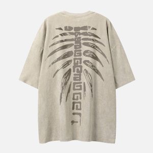 Concert Outfit Spine Skeleton Print Tee