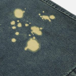 Concert Outfit Splash-Ink Washed Baggy Jeans