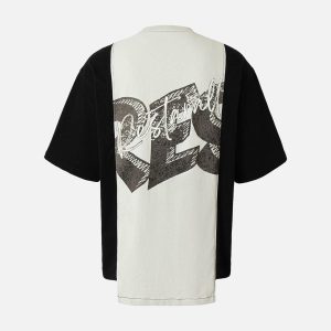 Concert Outfit Spliced Deconstruction Print T-Shirt