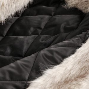 Concert Outfit Spliced Fur Hooded Quilted Jacket