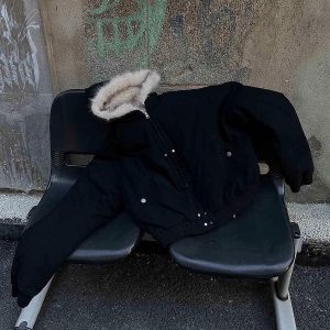 Concert Outfit Spliced Fur Hooded Quilted Jacket