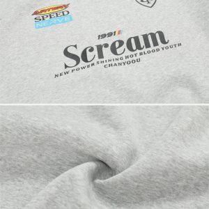 Concert Outfit Spliced Letter Print V-Neck Sweatshirt