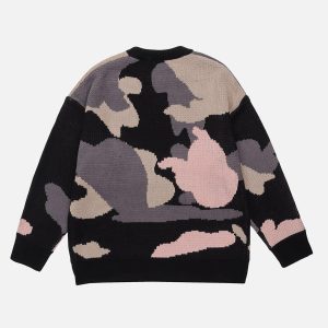 Concert Outfit Splicing Abstraction Graphic Sweater