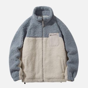 Concert Outfit Splicing Sherpa Winter Coat