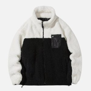 Concert Outfit Splicing Sherpa Winter Coat