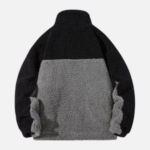 Concert Outfit Splicing Sherpa Winter Coat