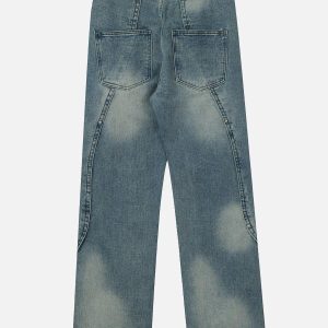 Concert Outfit Splicing Water-Wash Jeans