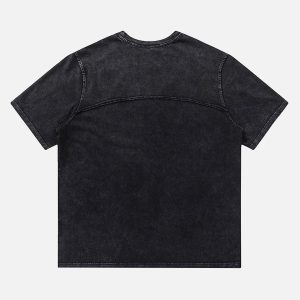 Concert Outfit Split Raw Edge Short Sleeve T-Shirt