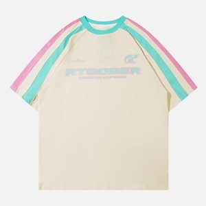 Concert Outfit Sports Style Color-Blocked Splicing T-Shirt