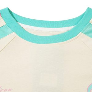 Concert Outfit Sports Style Color-Blocked Splicing T-Shirt