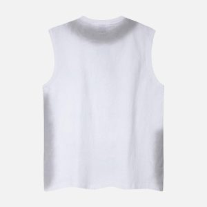 Concert Outfit Spray- Painted Letter Print Necklace Vest