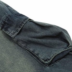 Concert Outfit Spray-Painted Reverse Pleated Cargo Jeans