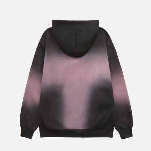 Concert Outfit Spray Smoke Gradient Hoodie