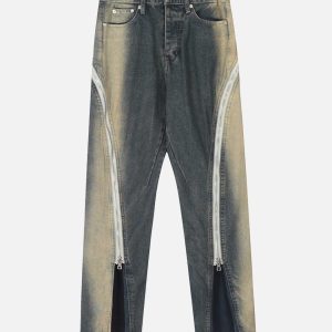 Concert Outfit Sprayed Gradient Wide Leg Jeans