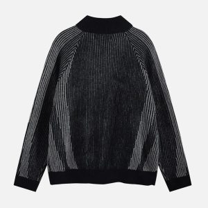 Concert Outfit Stand Collar Cardigan Zip Up Sweater