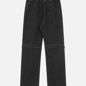 Concert Outfit Star Embroidered Elastic Waist Jeans